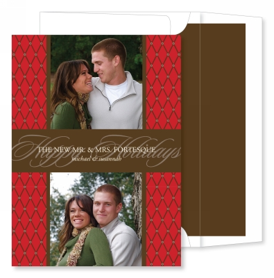 Holiday Diamond Red Flat Photo Card by Noteworthy Collections
