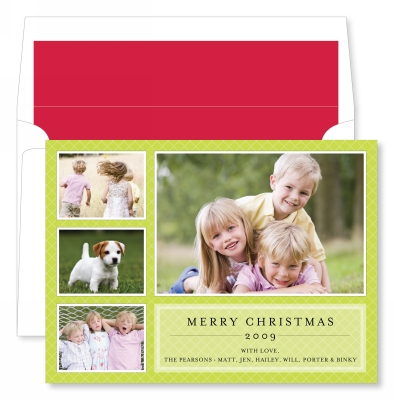 Holiday Hatch Lime Flat Photo Card by Noteworthy Collections