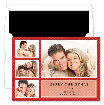 Holiday Hatch Red Flat Photo Card by Noteworthy Collections