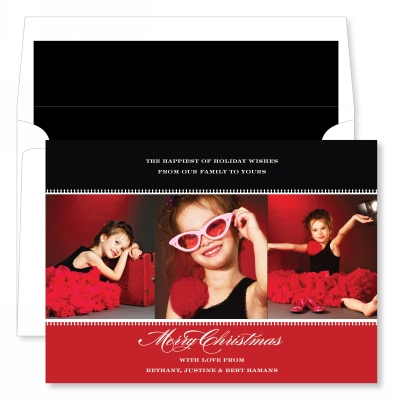 Formal Triad Red Flat Photo Card by Noteworthy Collections