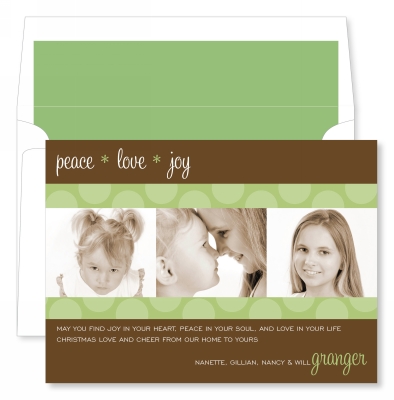 Holiday Dot Green Flat Photo Card by Noteworthy Collections