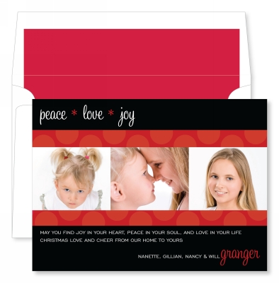 Holiday Dot Red Flat Photo Card by Noteworthy Collections