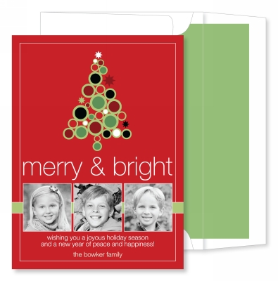 Merry & Bright Red Flat Photo Card by Noteworthy Collections