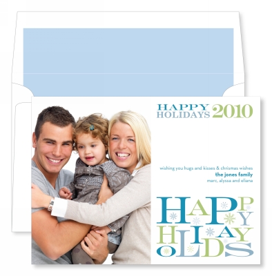 Happy Holidays Text Horizontal Flat Photo Card by Noteworthy Collections