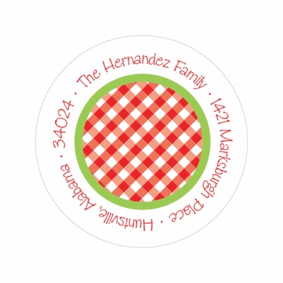 Gingham Dots Red & Green Label by Noteworthy Collections