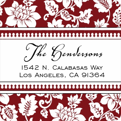 Holiday Damask Maroon Label by Noteworthy Collections