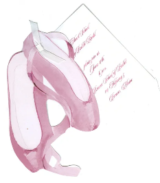 Ballet Slippers w/white ribbon tag