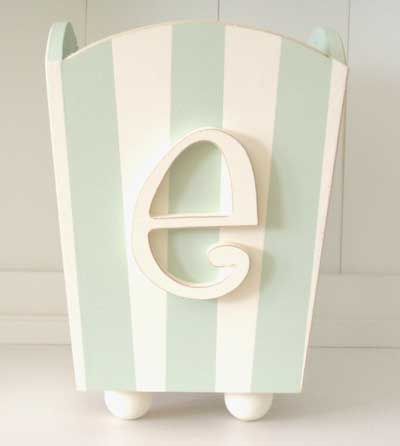 NA-BLUE Stripe arched wastebasket