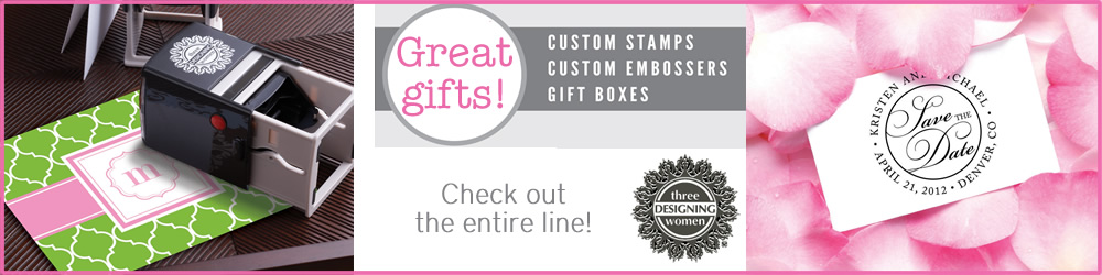 Save on Custom Stamps, Embossers and Stamp Gift boxes