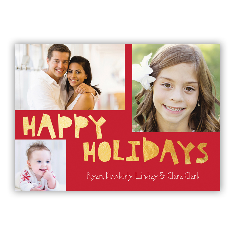 Happy Holidays Foil Holiday Photocard