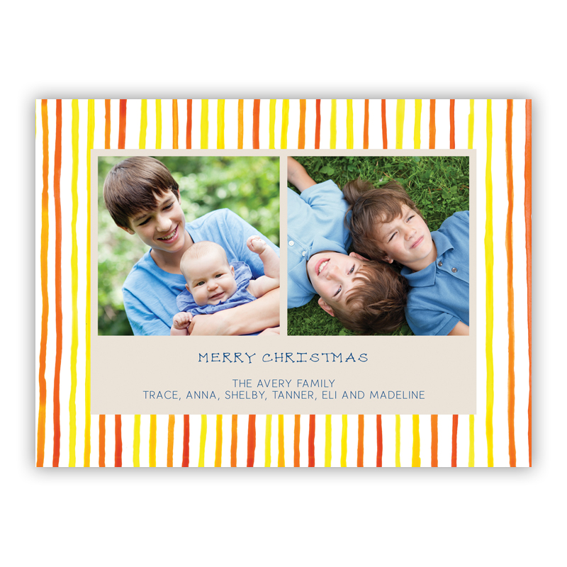 Summer Stripes Photo Holiday Greeting Card