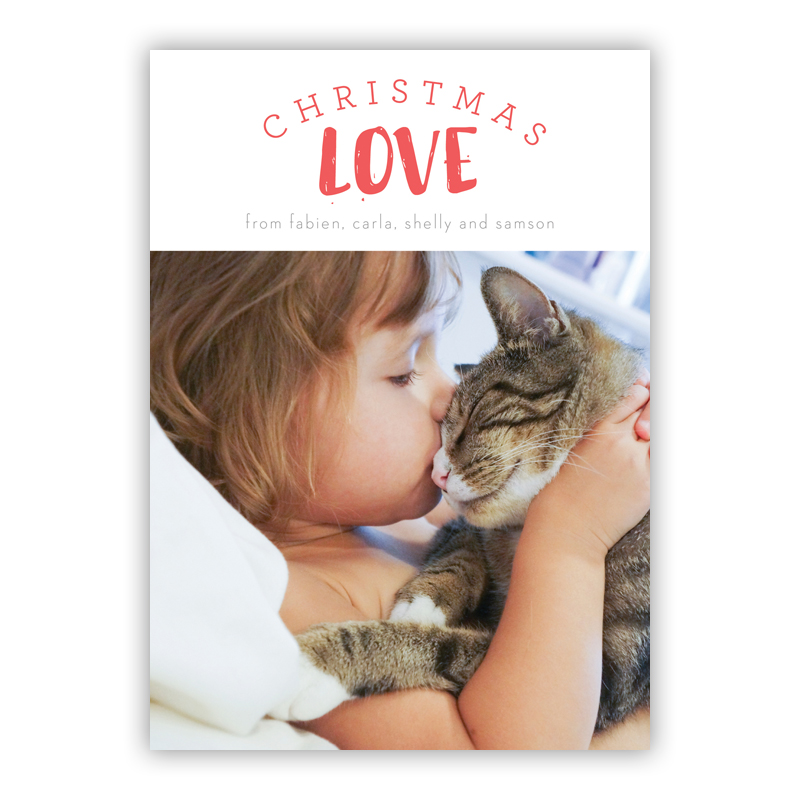 Peyton Christmas Love Rosy Photo Holiday Greeting Card