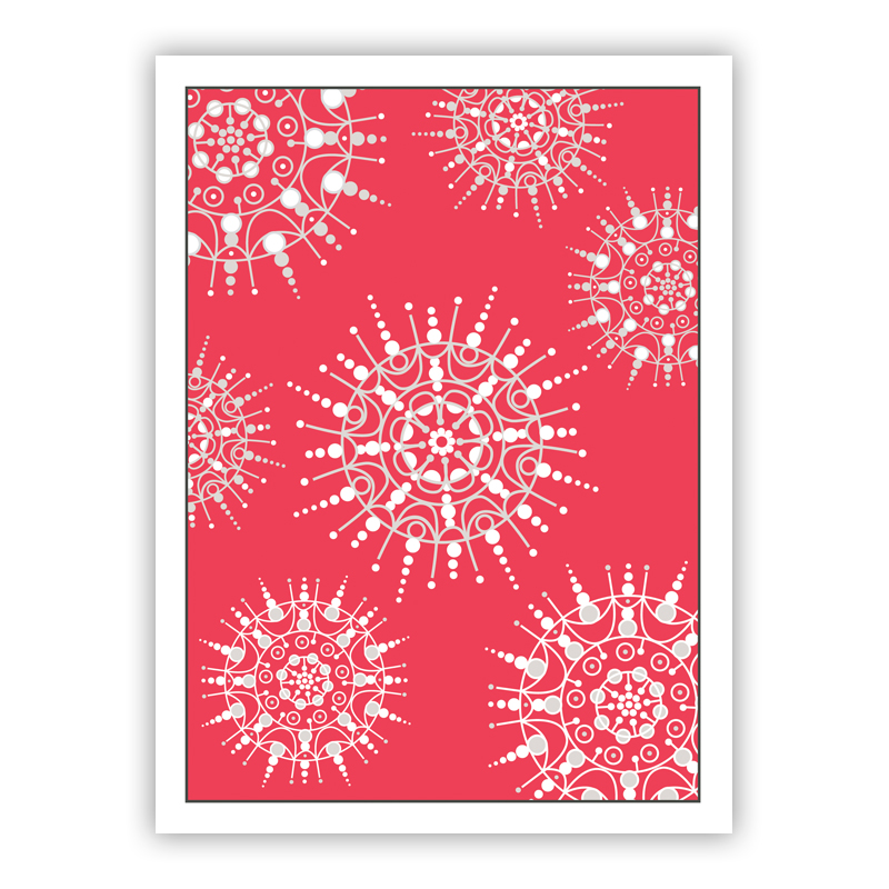Snow Medallion Red Holiday Greeting Card