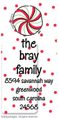 Christmas candy  calling card stickers, gift tags or shipping labels, personalized by Dinky Designs