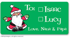 Ho-ho-holiday  calling card stickers, gift tags or shipping labels, personalized by Dinky Designs