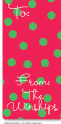 Holiday dots  calling card stickers, gift tags or shipping labels, personalized by Dinky Designs