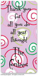 Curly swirly dots - lilac calling card stickers, gift tags or shipping labels, personalized by Dinky Designs