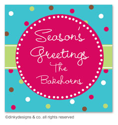 Blue cranberry polka dots gift tags or insert cards, personalized by Dinky Designs
