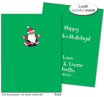 Ho-ho-holiday folded holiday greeting cards or notes, personalized by Dinky Designs