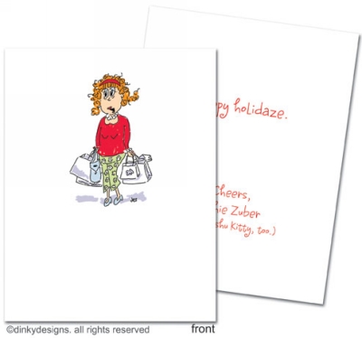 Holi-daze folded holiday greeting cards or notes, personalized by Dinky Designs