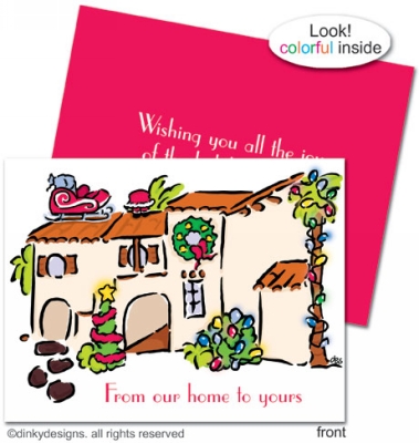 Mi casa Christmas folded holiday greeting cards or notes, personalized by Dinky Designs