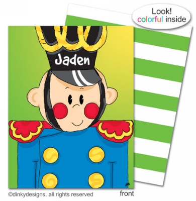 Sammy soldier folded holiday greeting cards or notes, personalized by Dinky Designs