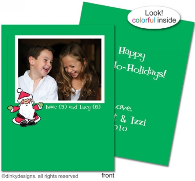 Ho-ho-holiday folded holiday greeting cards or notes, personalized with digitally printed photos  by Dinky Designs