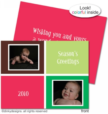 Holiday boxes folded holiday greeting cards or notes, personalized with digitally printed photos by Dinky Designs