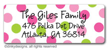 Preppy dots return address labels, personalized by Dinky Designs