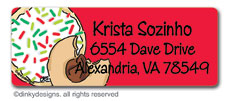 Christmas cookies return address labels, personalized by Dinky Designs