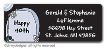 R.I.P. Remember it's a Party return address labels, personalized by Dinky Designs