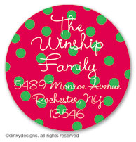 Holiday dots large round stickers or labels 2.5