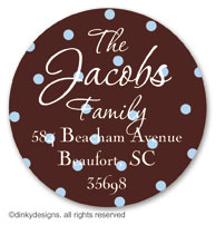 Cocoa sage dots large round stickers or labels 2.5