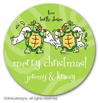 Two turtle doves large round stickers or labels 2.5