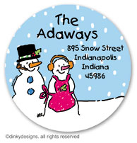 There's Snow Family like your Family large round stickers or labels 2.5
