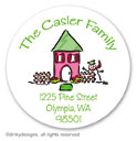 From our home to yours small round stickersor labels 1.6'', personalized by Dinky Designs
