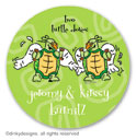 Two turtle doves small round stickersor labels 1.6'', personalized by Dinky Designs
