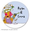 Olive the other reindeer small round stickersor labels 1.6'', personalized by Dinky Designs