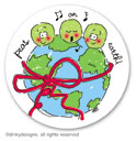 Peas on earth small round stickersor labels 1.6'', personalized by Dinky Designs