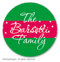Christmas tree row small round stickersor labels 1.6'', personalized by Dinky Designs
