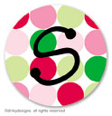 Polka dot holiday small round stickersor labels 1.6'', personalized by Dinky Designs