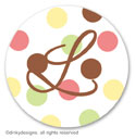 November polka dots small round stickersor labels 1.6'', personalized by Dinky Designs