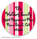 Peppermint pinstripes small round stickersor labels 1.6'', personalized by Dinky Designs