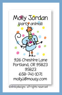 Dinky Designs Stationery Discounted - Eek! A party mouse calling cards, personalized