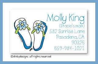 Dinky Designs Stationery Discounted - Flippin' flops calling cards, personalized