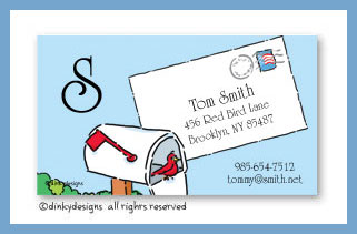 Dinky Designs Stationery Discounted - You've got mail calling cards on pre-printed cardstock, personalized