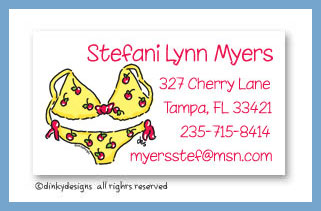 Dinky Designs Stationery Discounted - Teeni bikini calling cards, personalized