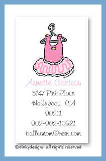 Dinky Designs Stationery Discounted - Evie's tutu calling cards, personalized