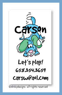 Dinky Designs Stationery Discounted - Spot the puppy calling cards, personalized