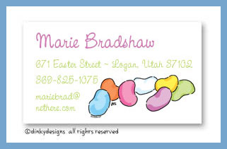 Dinky Designs Stationery Discounted - Beans - jelly calling cards, personalized